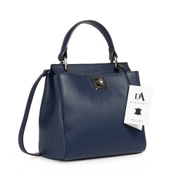 Geanta dama din piele naturala DiAmanti Messina Blu Scuro